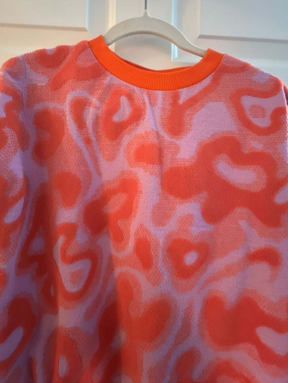 Nike Big Kids Sportswear Oversized Fleece Crew-Neck Sweatshirt in Pink and Orang - Picture 5 of 9